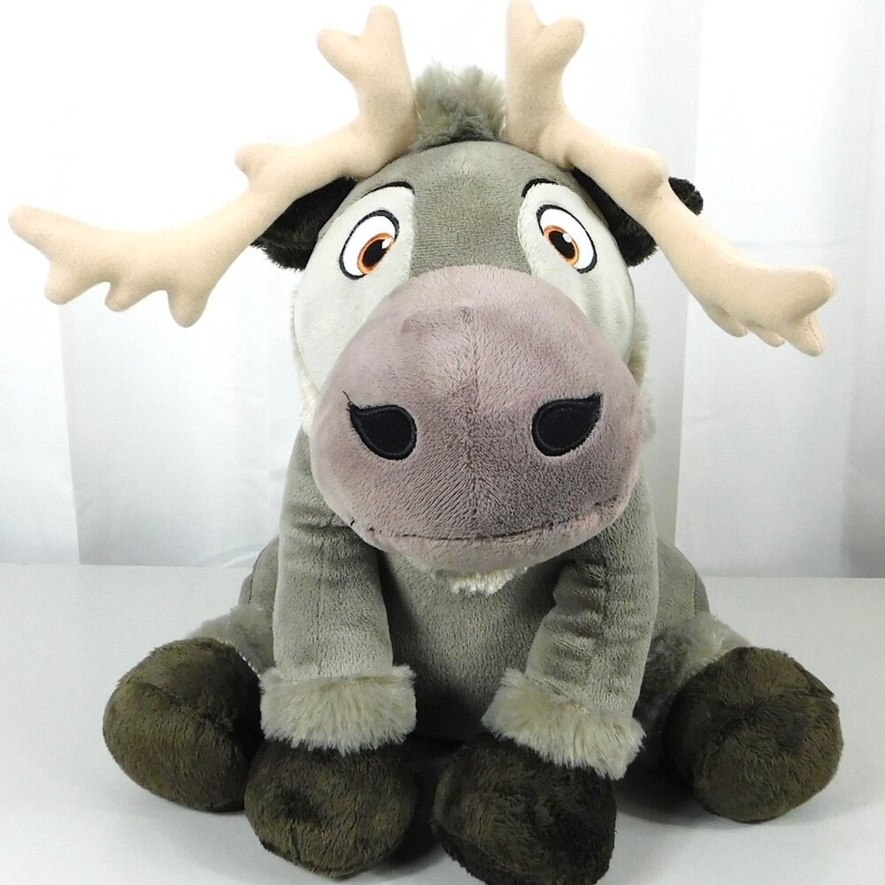 Disney's FROZEN SVEN Plush Stuffed Sitting Reindeer Moose Gray 15-16" High 2015